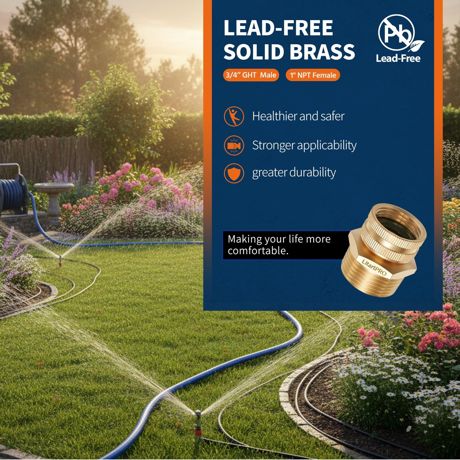 LitartPRO swivel connector preventing hose twisting during irrigation setups