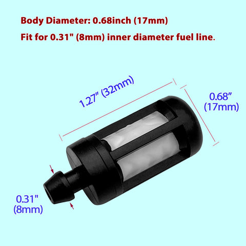LiteTour fuel filter compatibility for Stihl models image highlighting supported chainsaws.