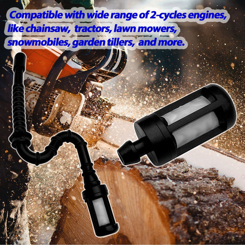 LiteTour fuel filter for Stihl chainsaw in installation action, highlighting ease of fit.