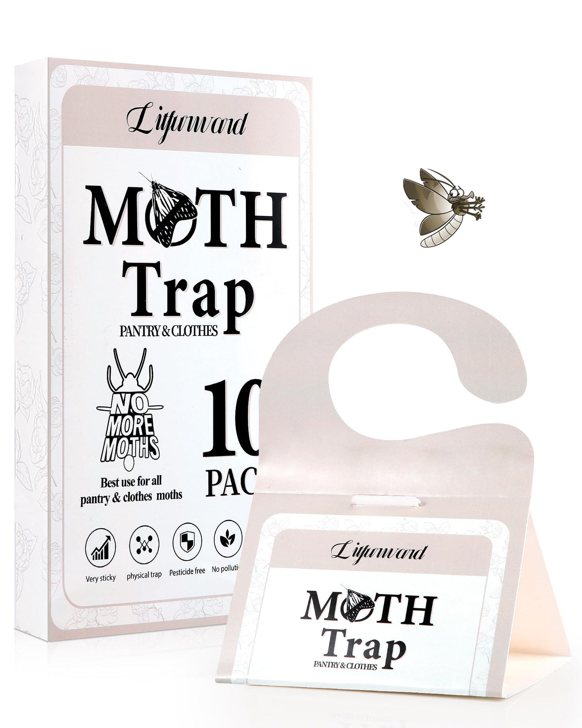 Litfurward pantry moth traps hanging design provide odor-free protection for pantry and clothes.
