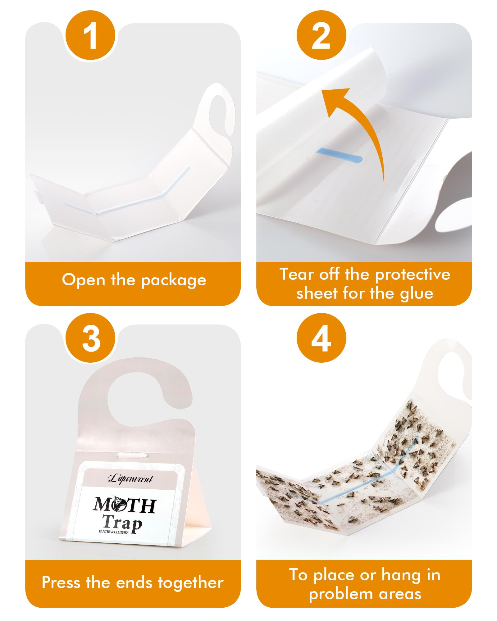 Litfurward two-in-one moth traps catch pantry and clothing moths safely.