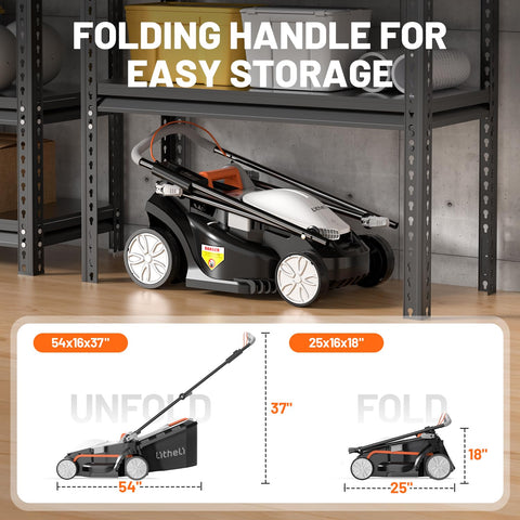 LiTHELi 8-gallon bag collects clippings for a cleaner yard.