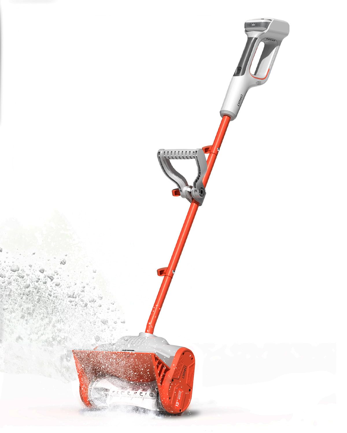 Litheli cordless snow shovel showing compact 13-inch head for quick driveways.