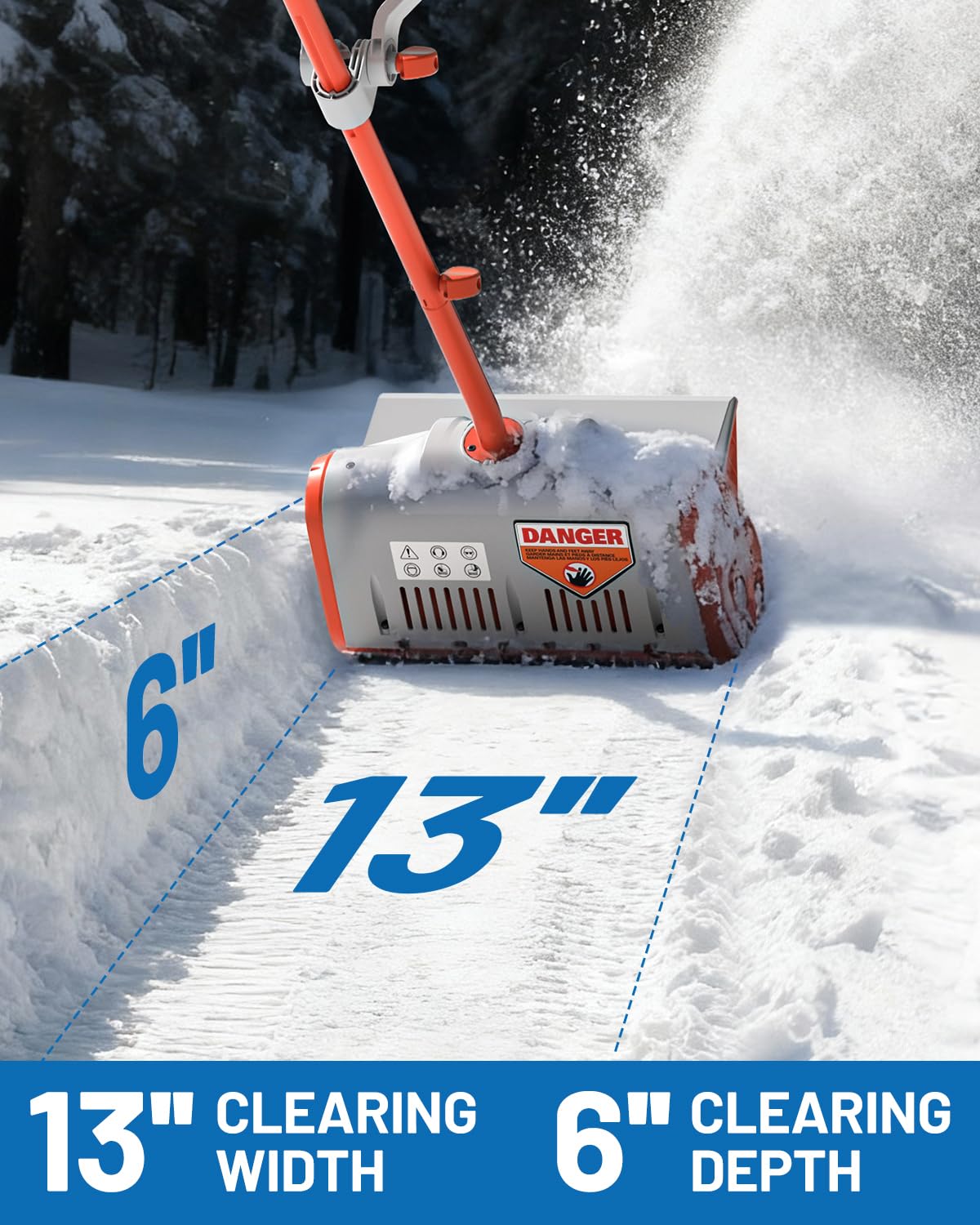 Litheli cordless snow shovel with 4.0Ah battery ready for efficient snow clearing.
