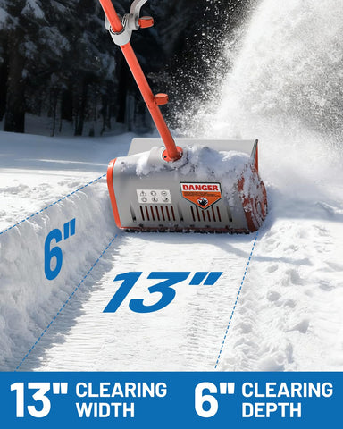 Litheli cordless snow shovel with 4.0Ah battery ready for efficient snow clearing.