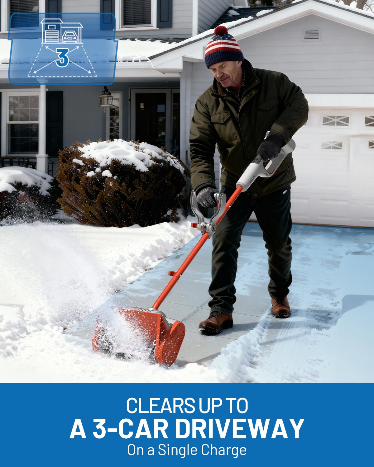 A Litheli user holds the adjustable handle for comfortable extended use.