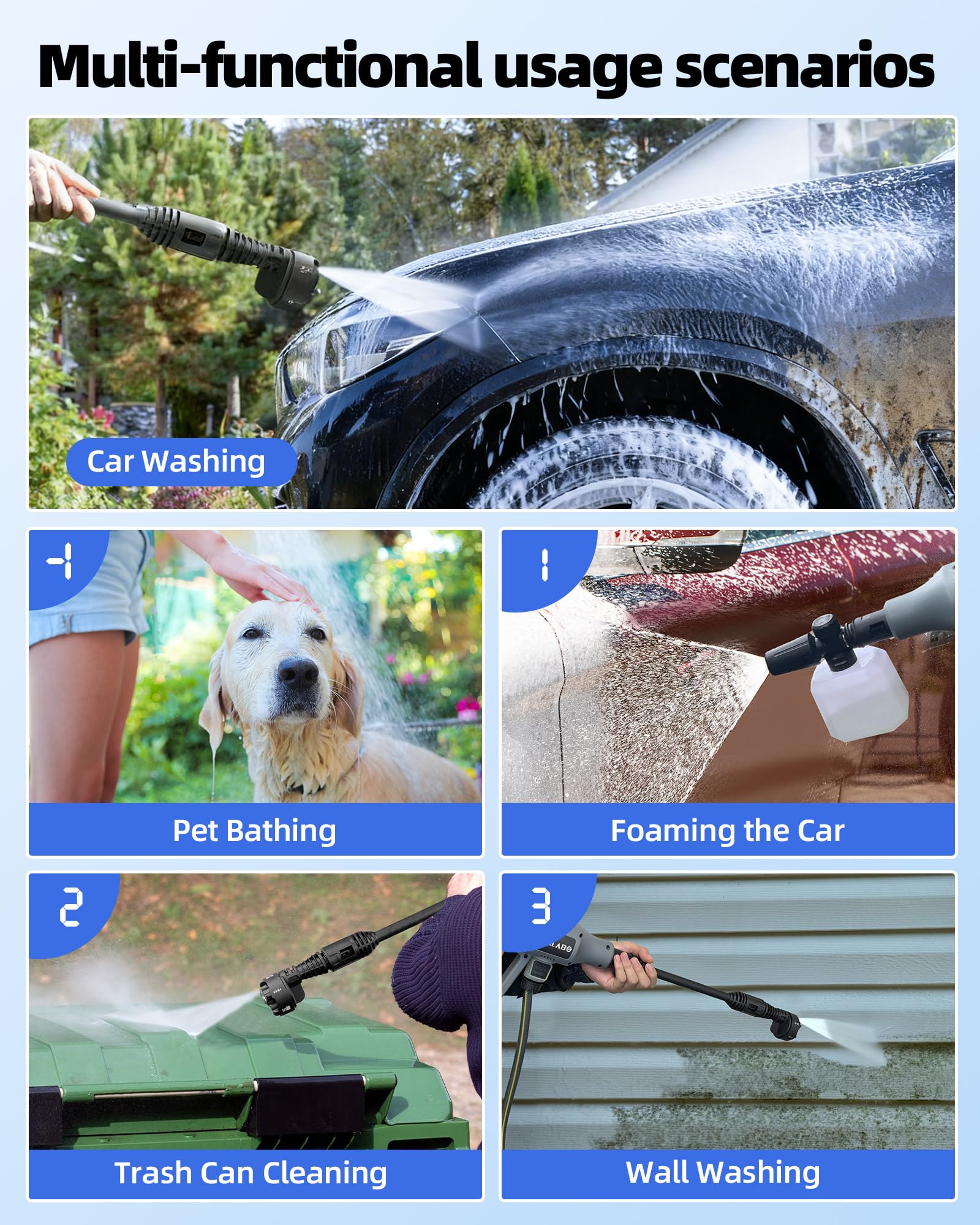 Lithlabo 6-in-1 nozzle with versatile spray patterns.