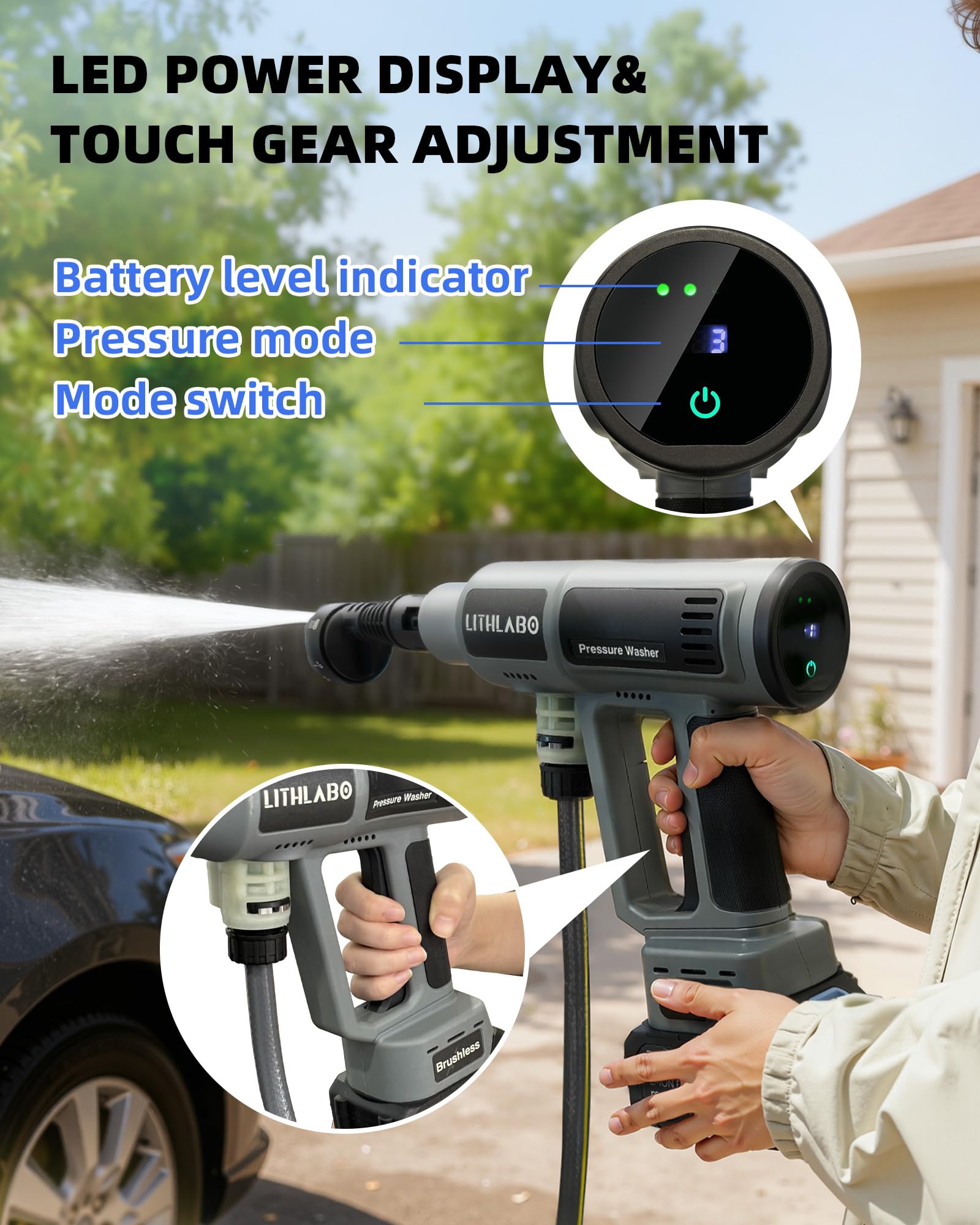 Lithlabo foam cannon attachment for sudsy car washing.