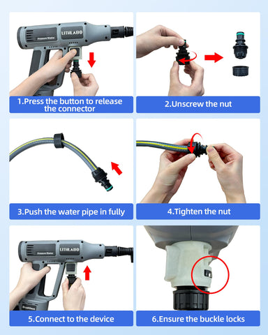 Lithlabo cordless pressure washer for outdoor travel.