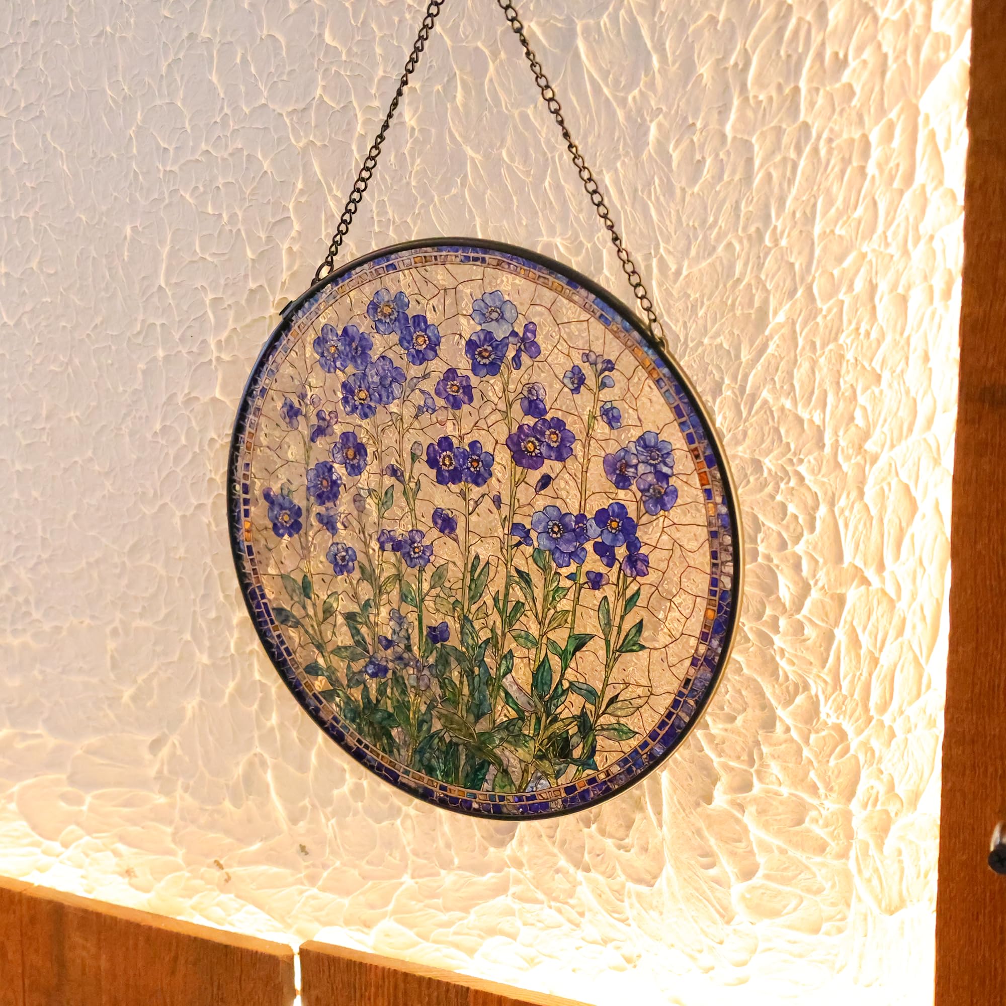 LITIVY handcrafted stained-glass frame showcases vibrant light play