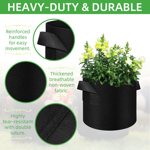 Litlandstar grow bag with reinforced handles for easy mobility