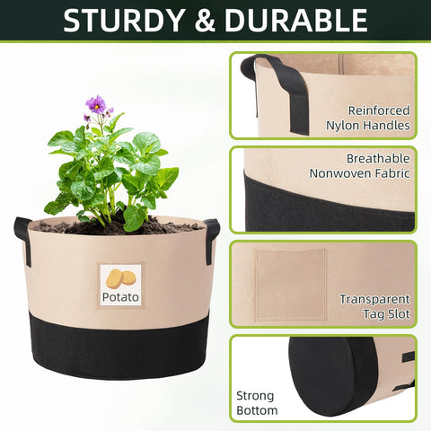 LITLANDSTAR reinforced nylon handles with X stitching enable easy transport of full bags.