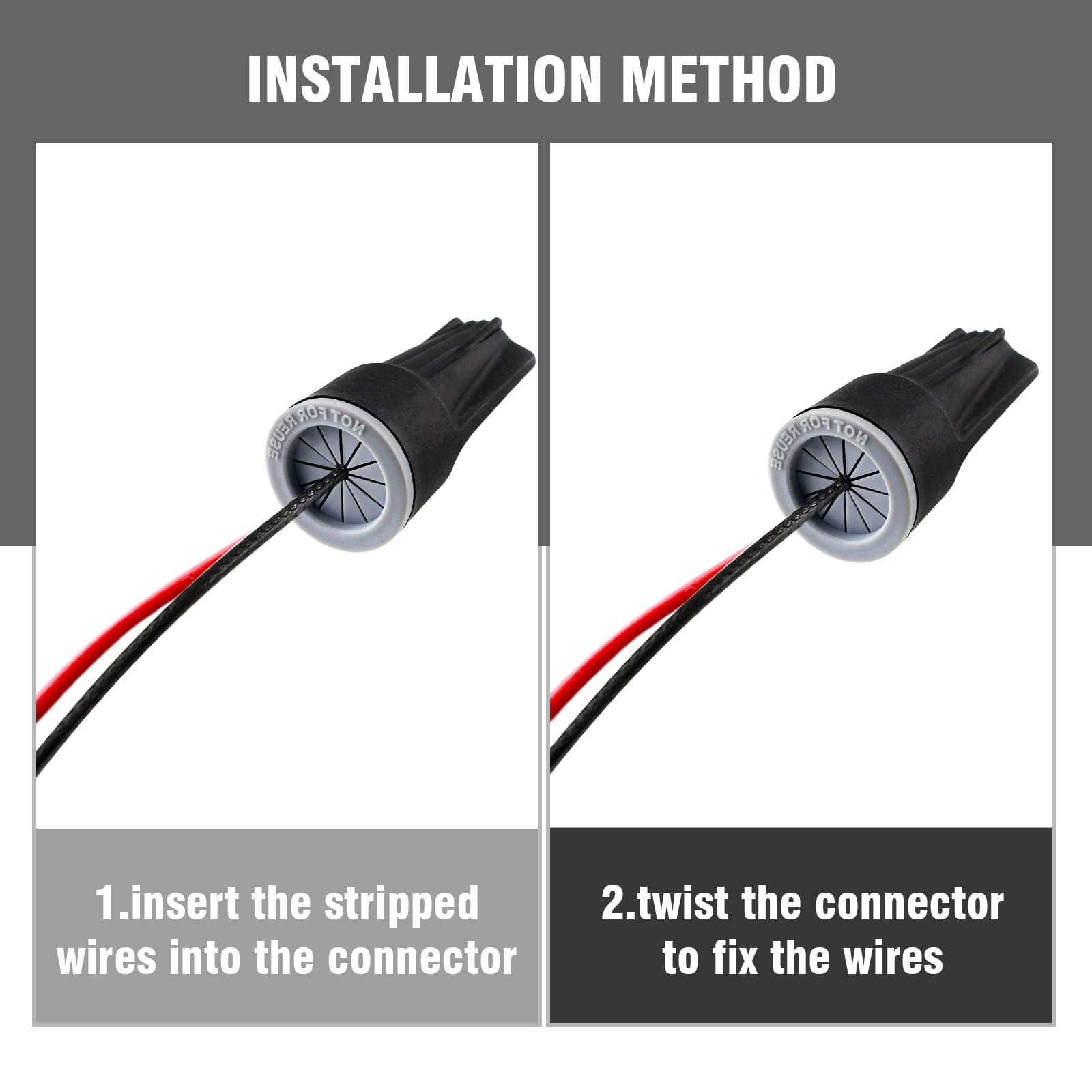 Litoexpe cone-shaped spring design secures wires quickly and firmly.