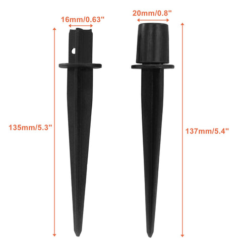 Close-up of Litoexpe replacement ground spike for secure fixture mounting