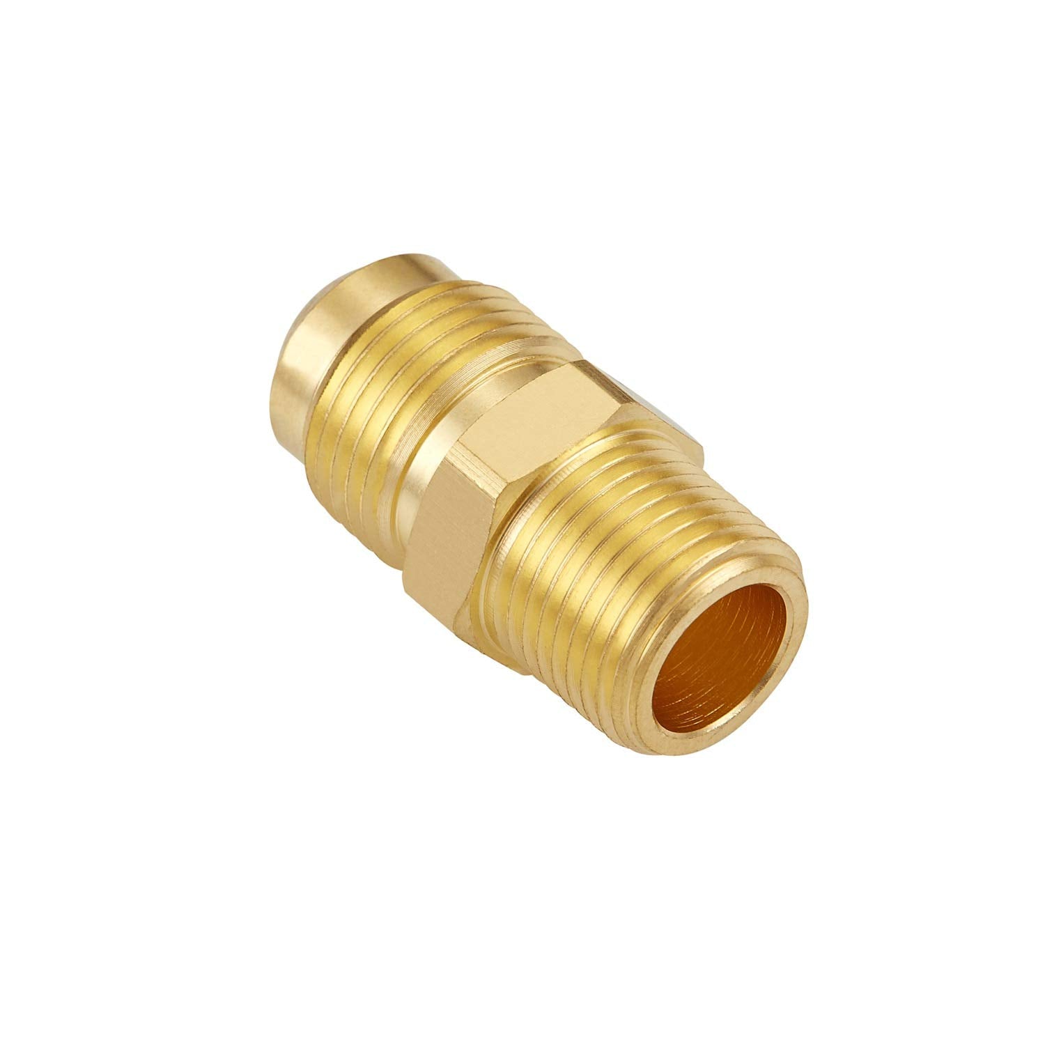 LitOrange brass connector close-up shows corrosion resistance and durability.