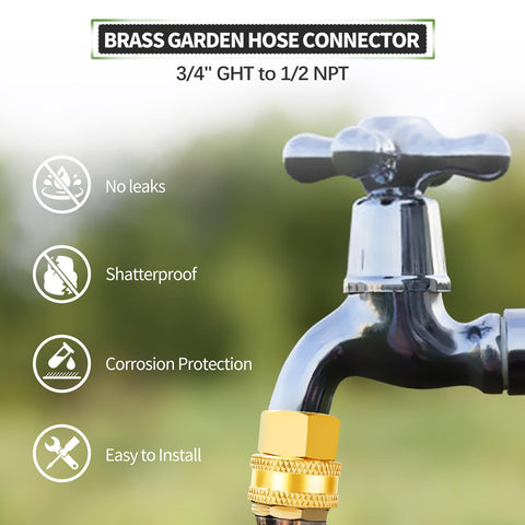 LitOrange double female swivel connector ready for quick, tool-free hose setup.