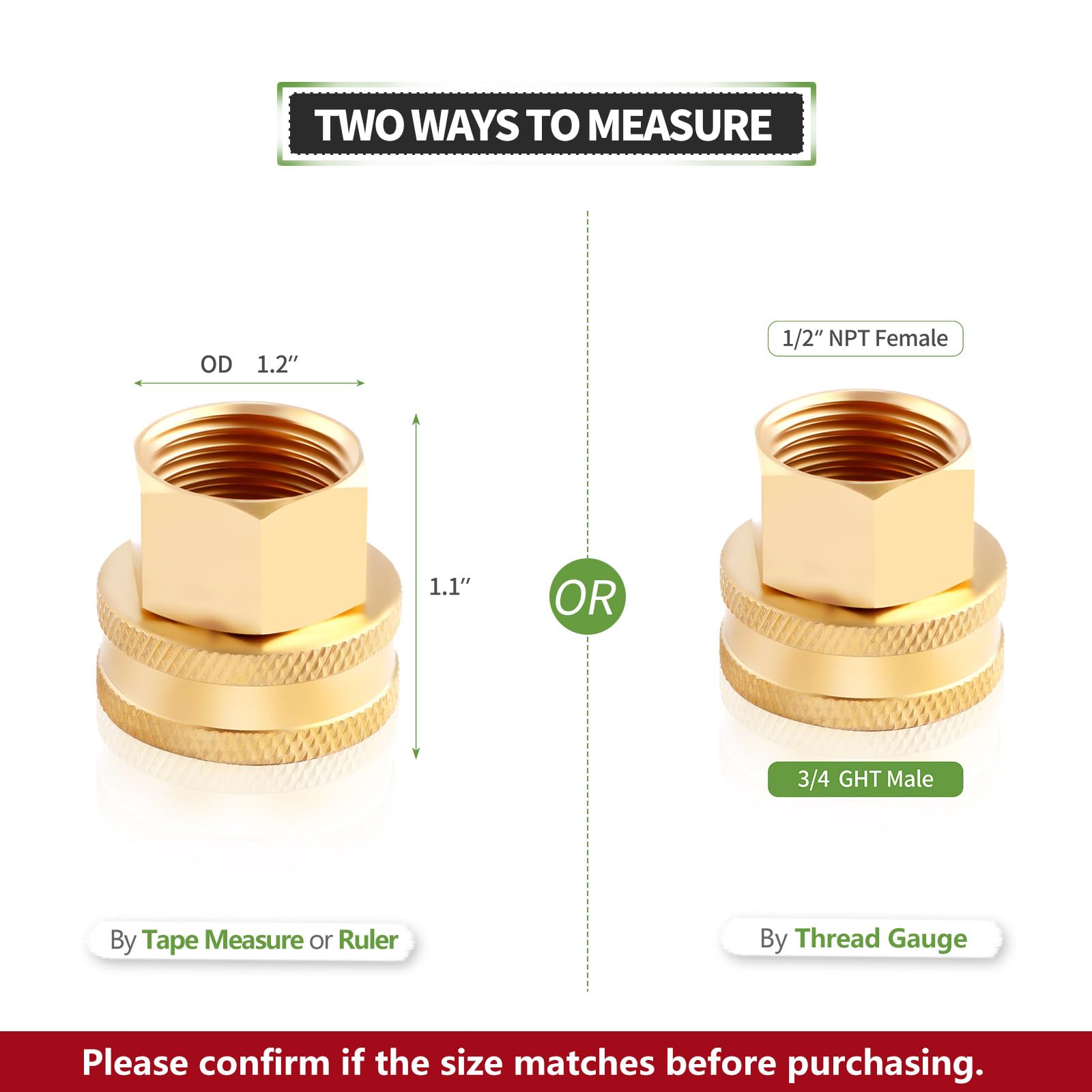 LitOrange garden hose adapter 3/4 to 1/2 NPT demonstrates universal double female swivel.