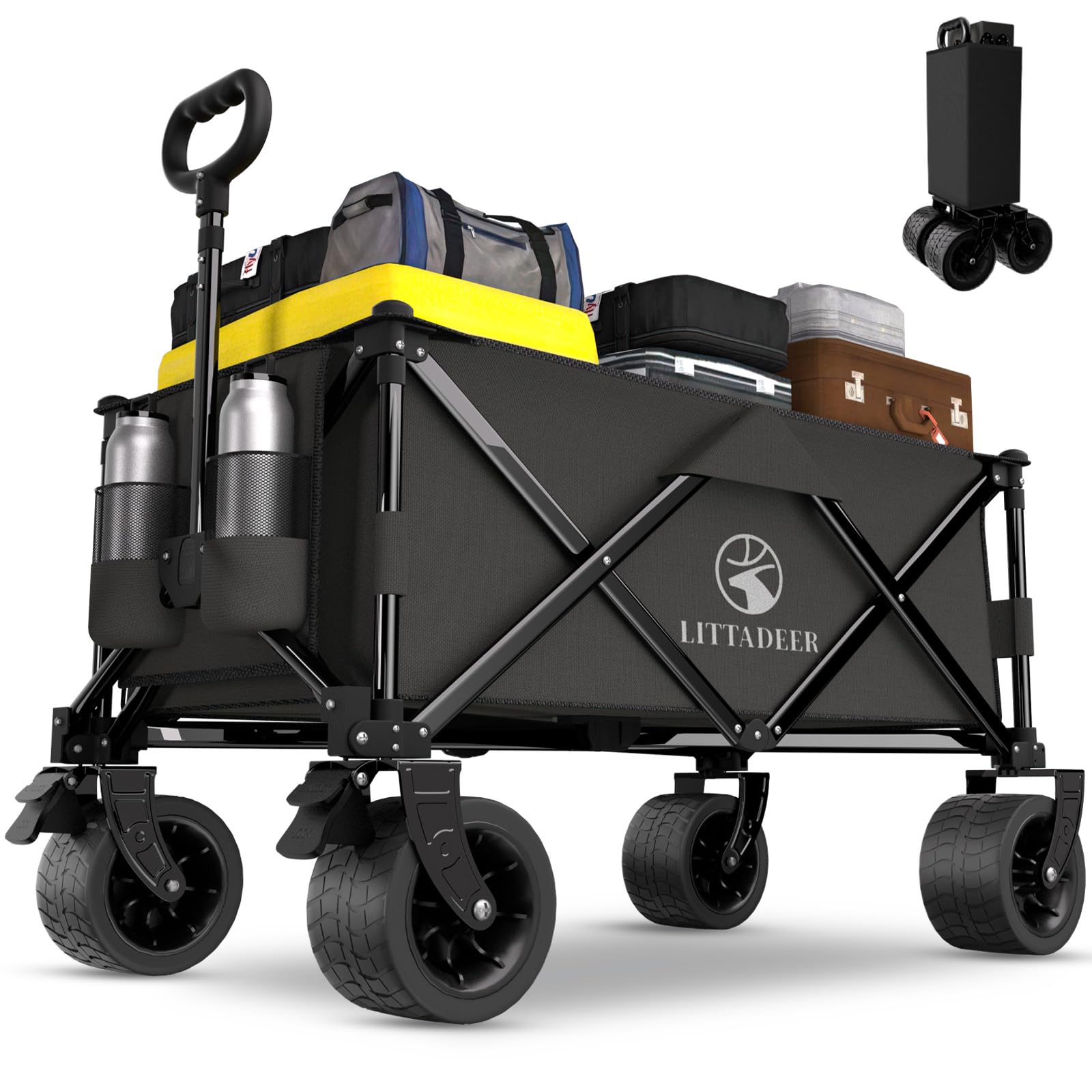 Littadeer wagon with a heavy-duty frame ready for outdoor hauling