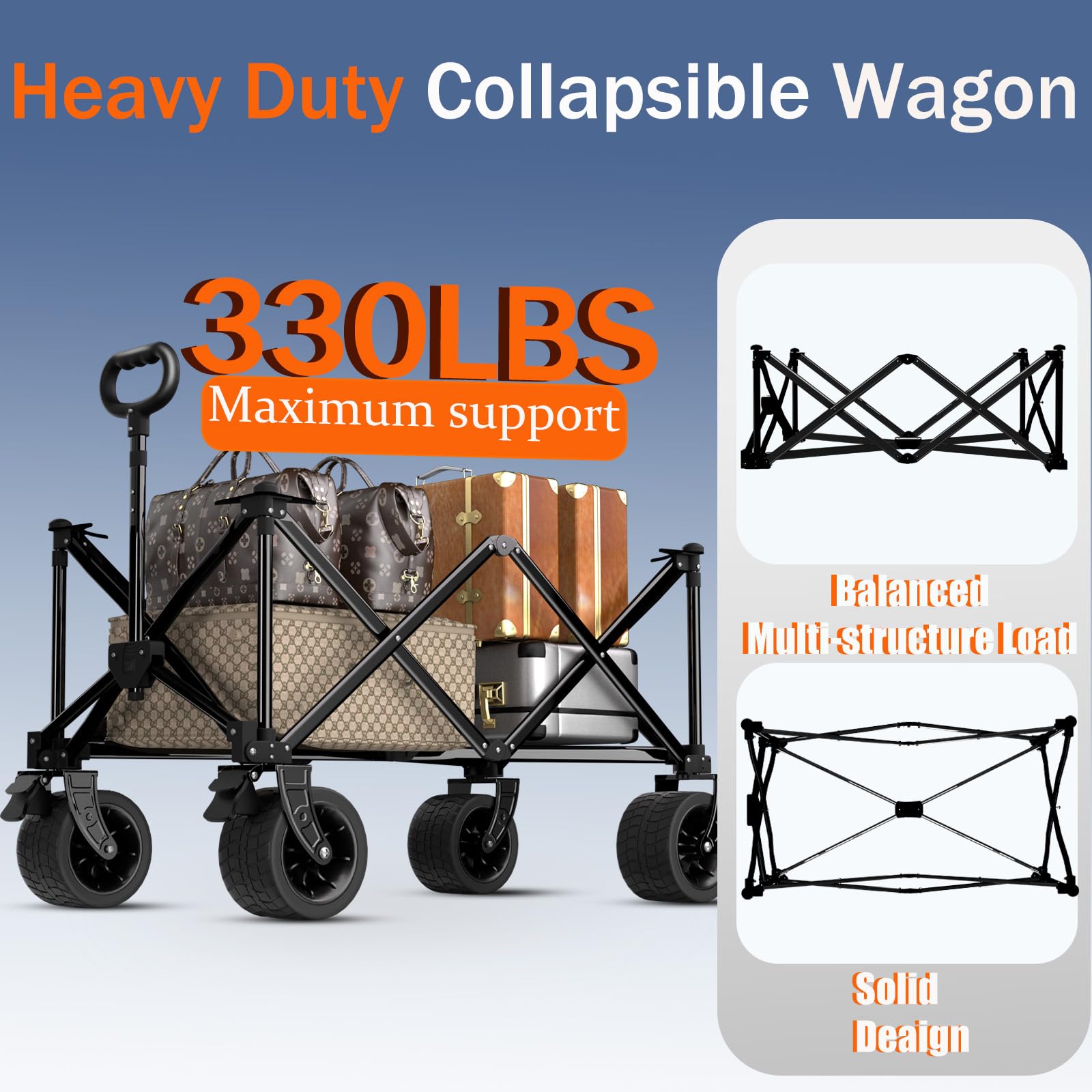 Littadeer wagon with 160L storage capacity for gear and groceries