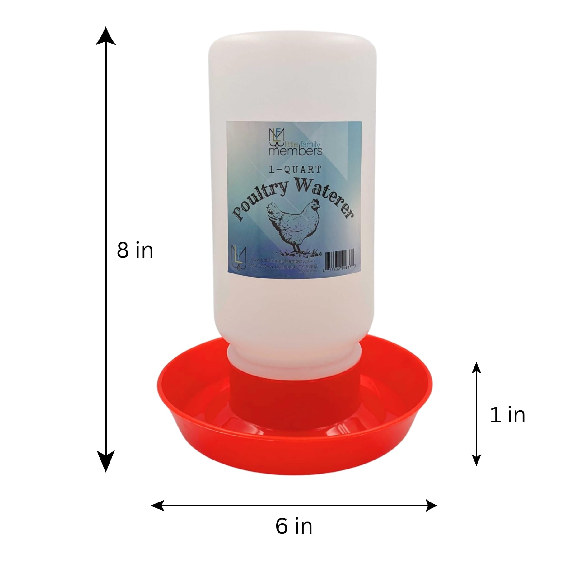 Little Family Members chick drinker twist-on design shown for quick setup.