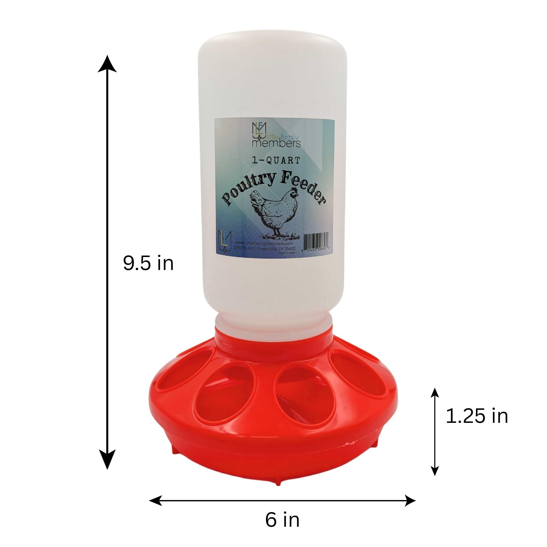 Little Family Members Chick Feeder 1qt twist-on design enables quick setup and easy maintenance.