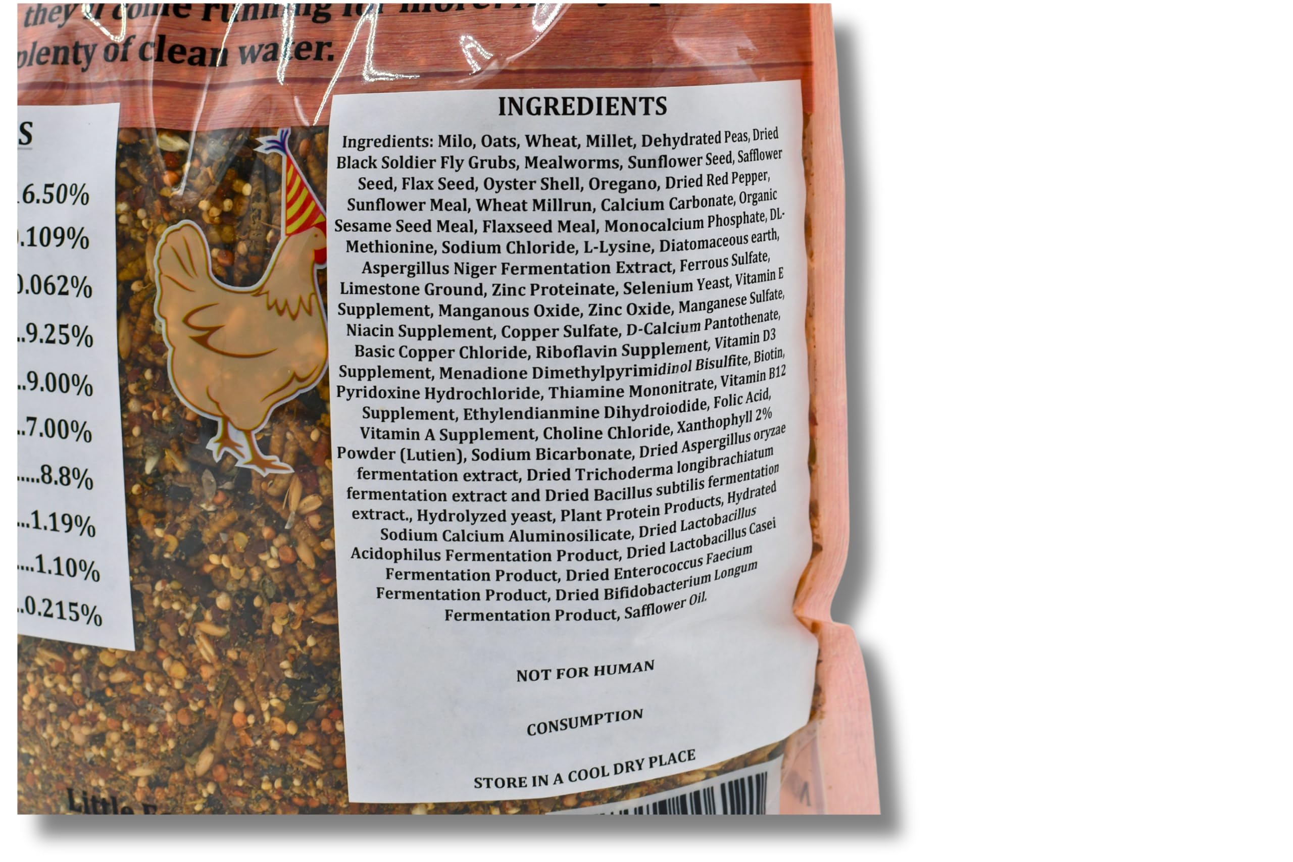 Little Farmer Chicken Fun-DOO oyster shell topping supports shell integrity.