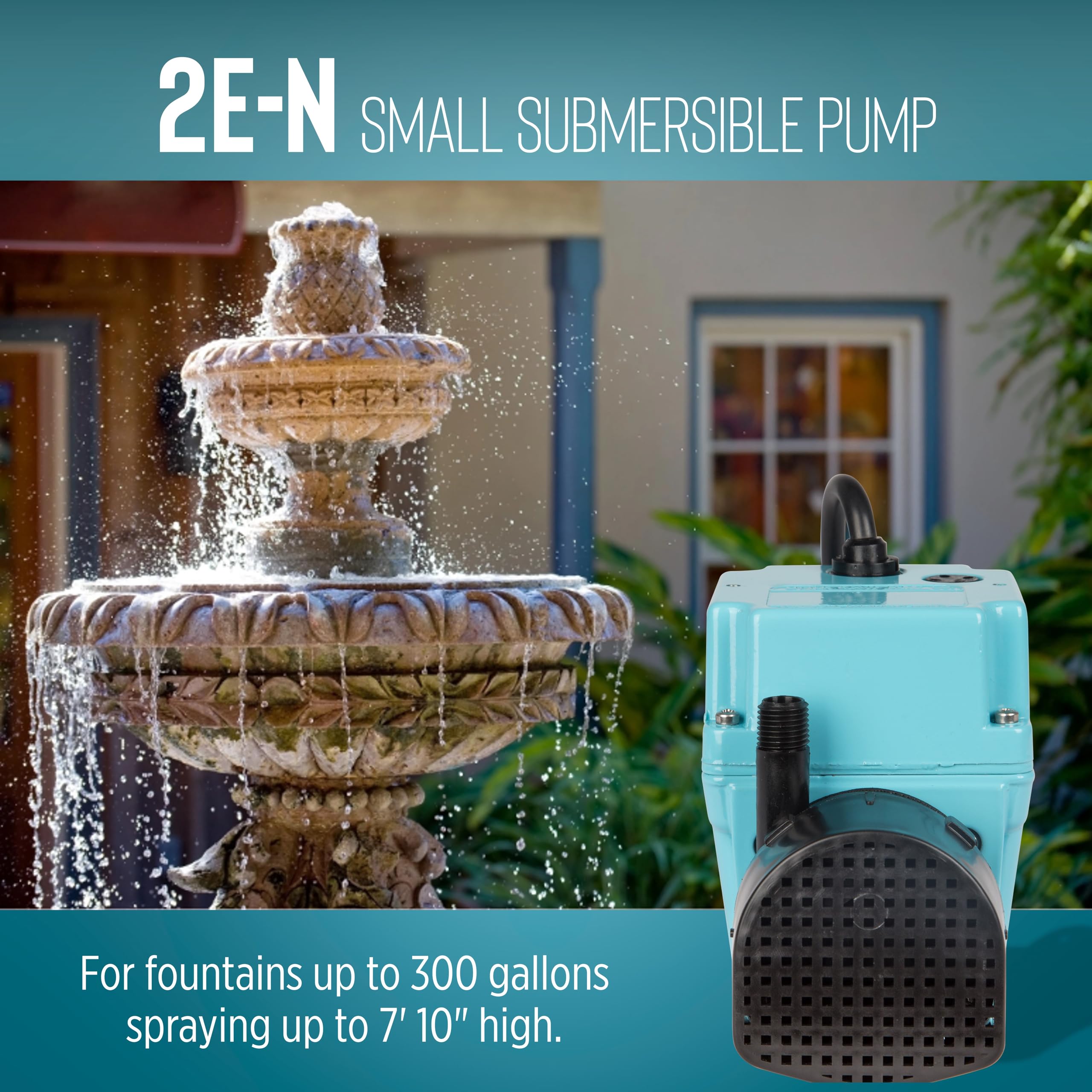 Little Giant 2E-N screened inlet protects the impeller from debris during operation