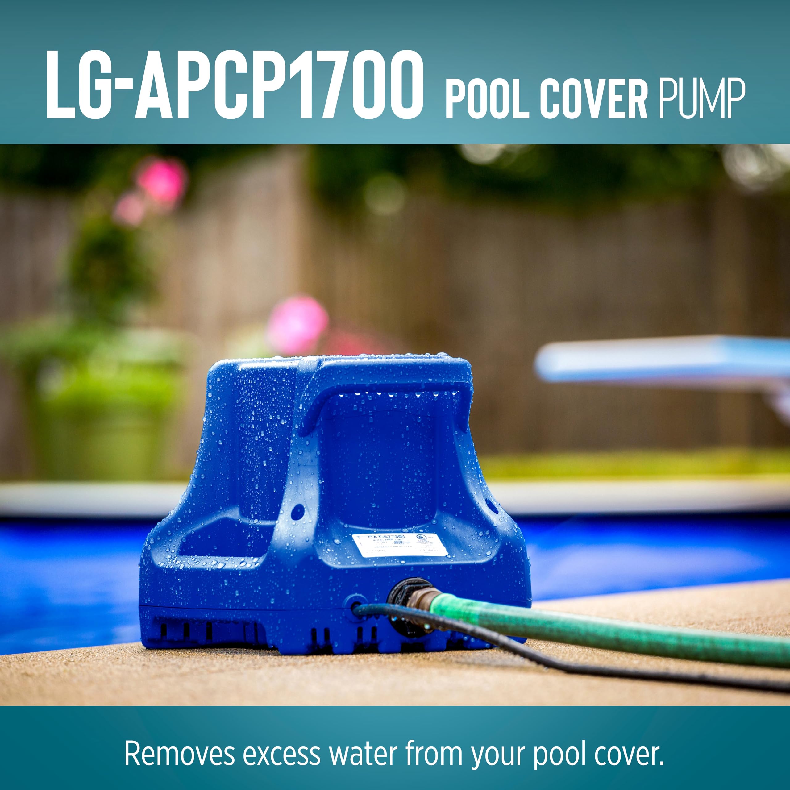 Little Giant APCP1700 25-foot cord stretched across pool deck
