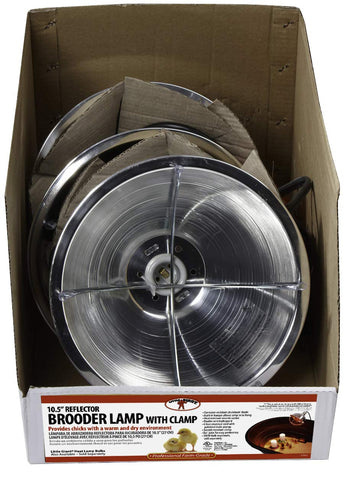 Little Giant lamp showing corrosion-resistant shade for lasting poultry warmth.