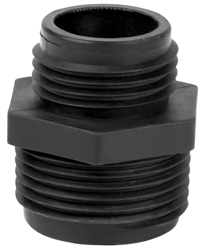 Little Giant GH-1 adapter close-up shows rugged polypropylene construction for outdoor use.