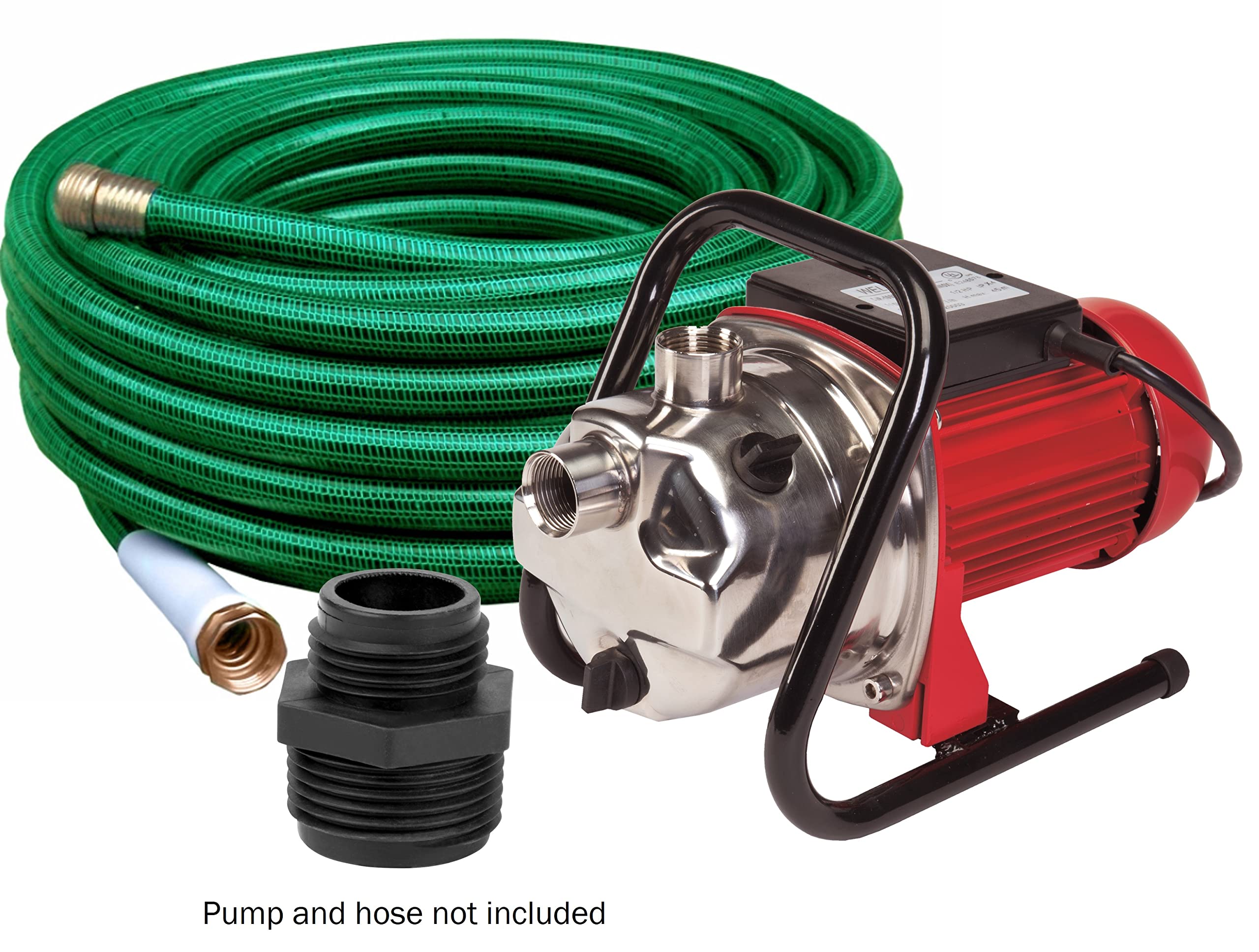 Little Giant GH-1 three-quarter inch hose connection demonstrates versatile hose compatibility.