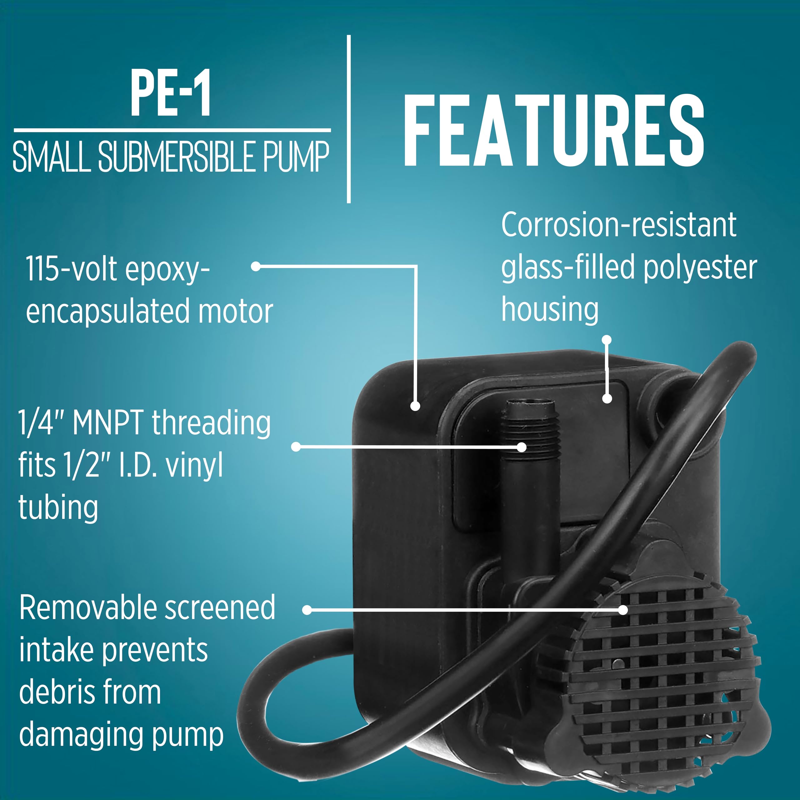 Little Giant PE-1 top view emphasizes adjustable orientation for easy installation.