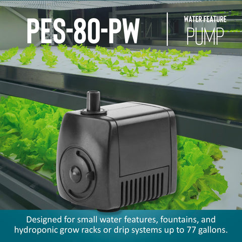 Little Giant PES-80-PW label close-up highlighting continuous-duty motor