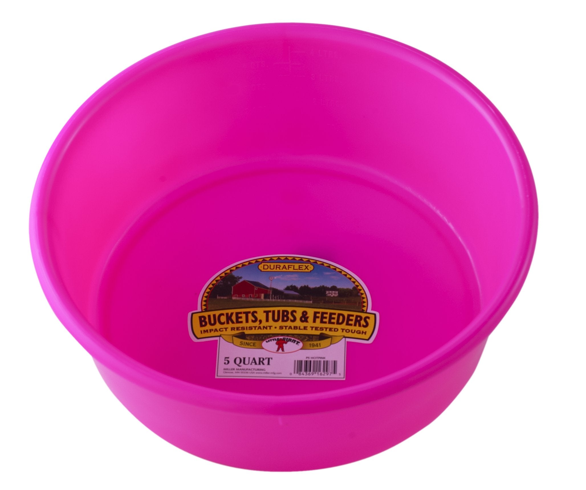 Little Giant plastic utility pan front view for versatile 5-quart farm use.