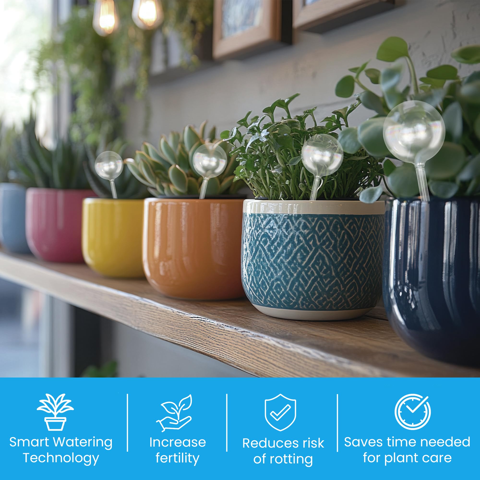 Little Green Leaf watering globes in gift-pack packaging for plant lovers