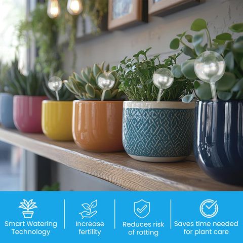 Little Green Leaf watering globes in gift-pack packaging for plant lovers