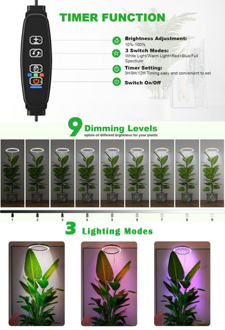 Little Joke 9-level dimming adapts light to plant needs