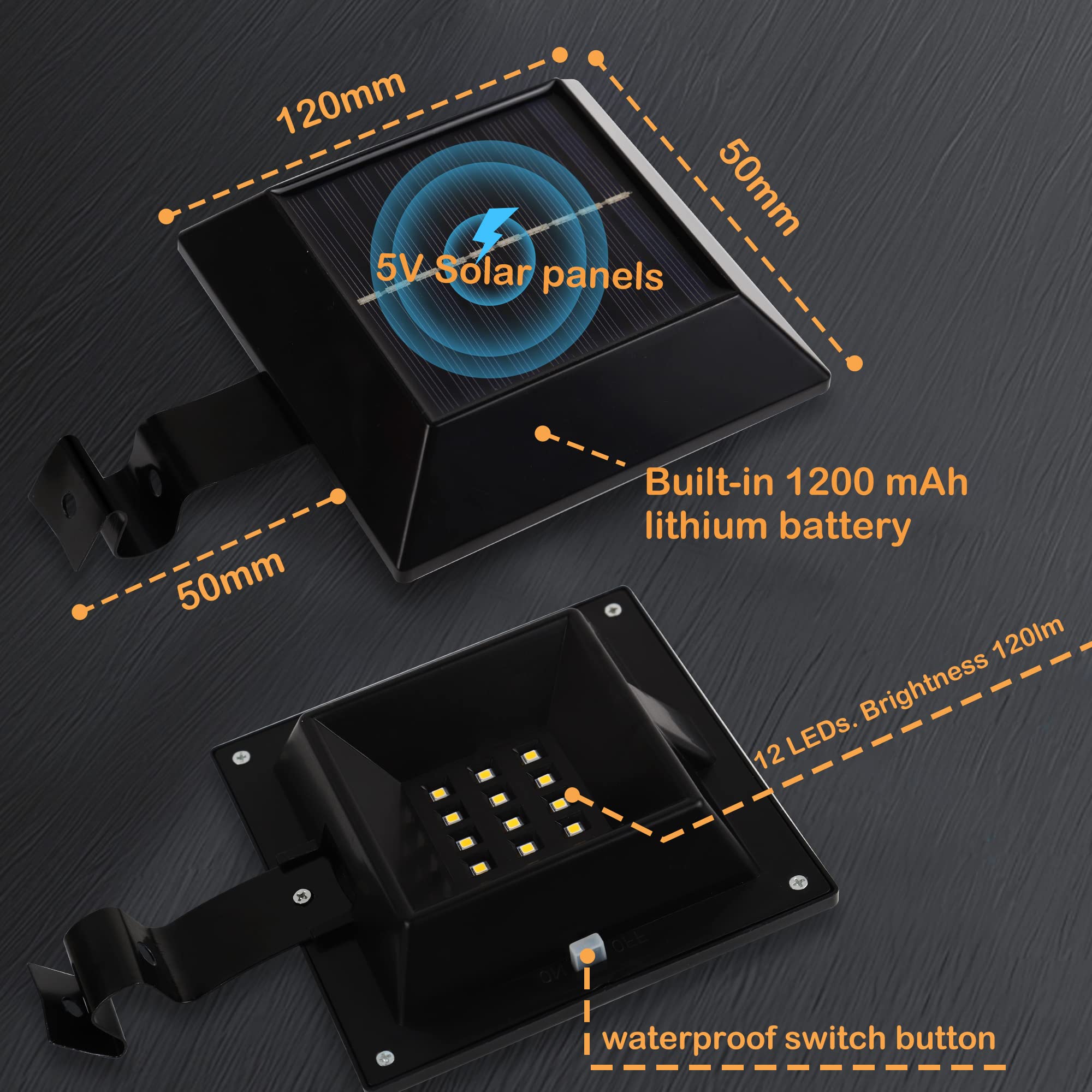Solar panel and battery charging of the Little Joke flag pole light in daytime.
