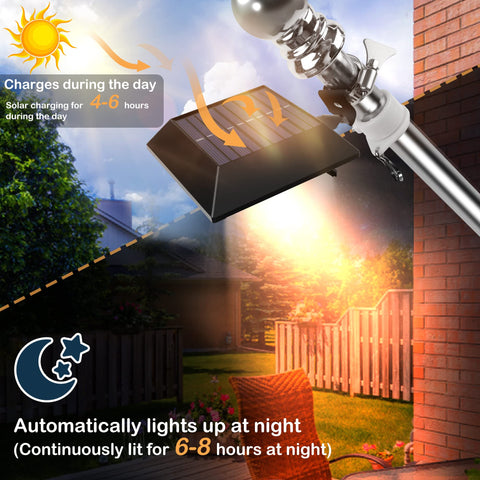 Durable waterproof housing of the Little Joke flag pole light outdoors.