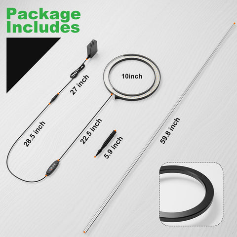 Little Joke grow light ring with telescoping rod installation for easy setup