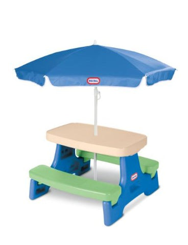 Little Tikes Easy Store Jr. Picnic Table outdoor setup ready for family picnic.