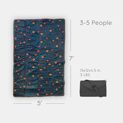 Little Unicorn water-resistant fabric protects from damp sand and spills