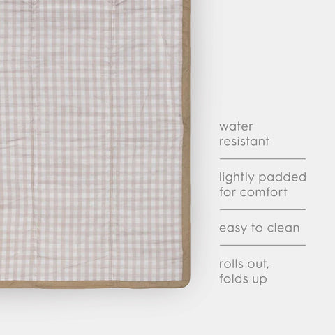 Little Unicorn xl picnic blanket spread on a beach, generous 5x10 footprint.