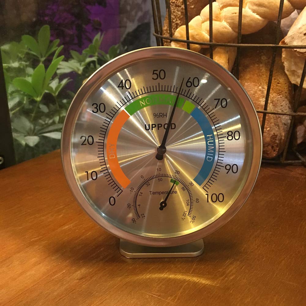 LittleGood hygrometer with stand for desk or shelf placement