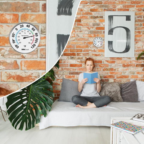 LittleGood stainless-steel-cover thermometer with glass face for durable readability.