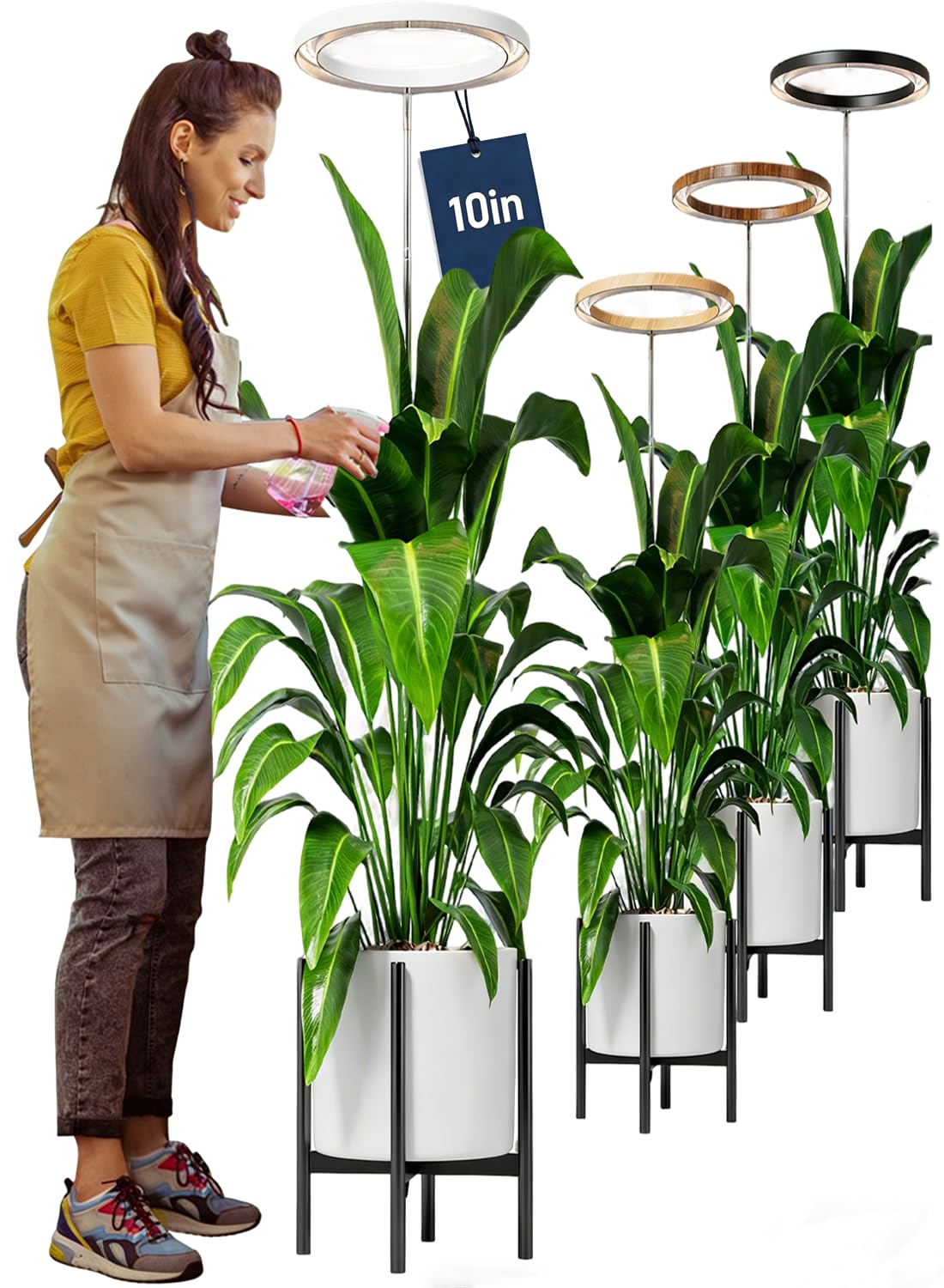 Little Joke 10-inch grow light ring front view showing even indoor plant coverage