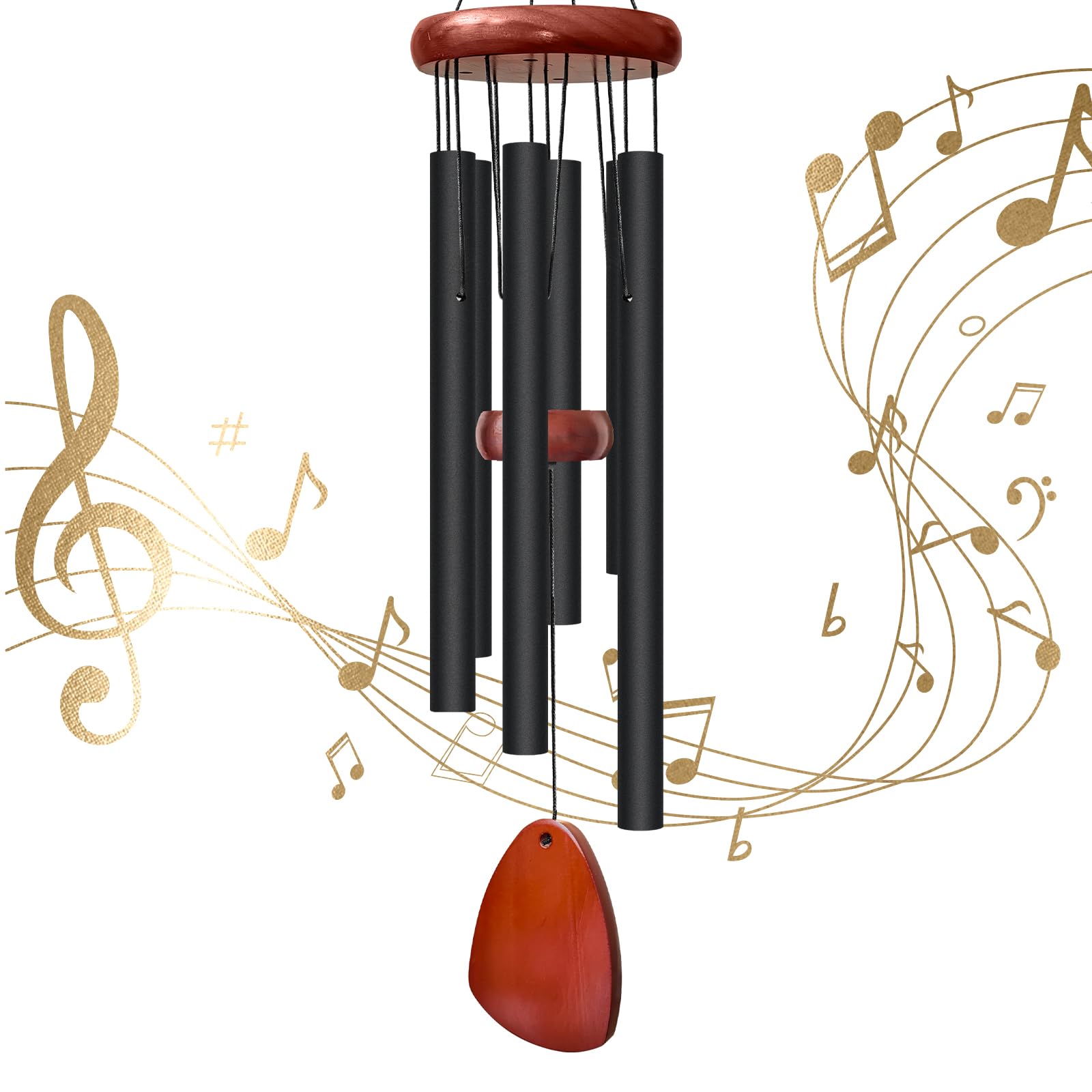 Litu 28-inch wind chimes outside tubes create a rich, inviting yard ambiance.