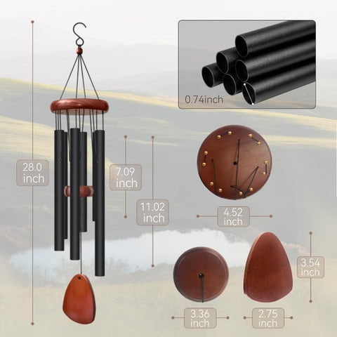 Litu six-tube design with varied lengths adds a lush, musical sequence.