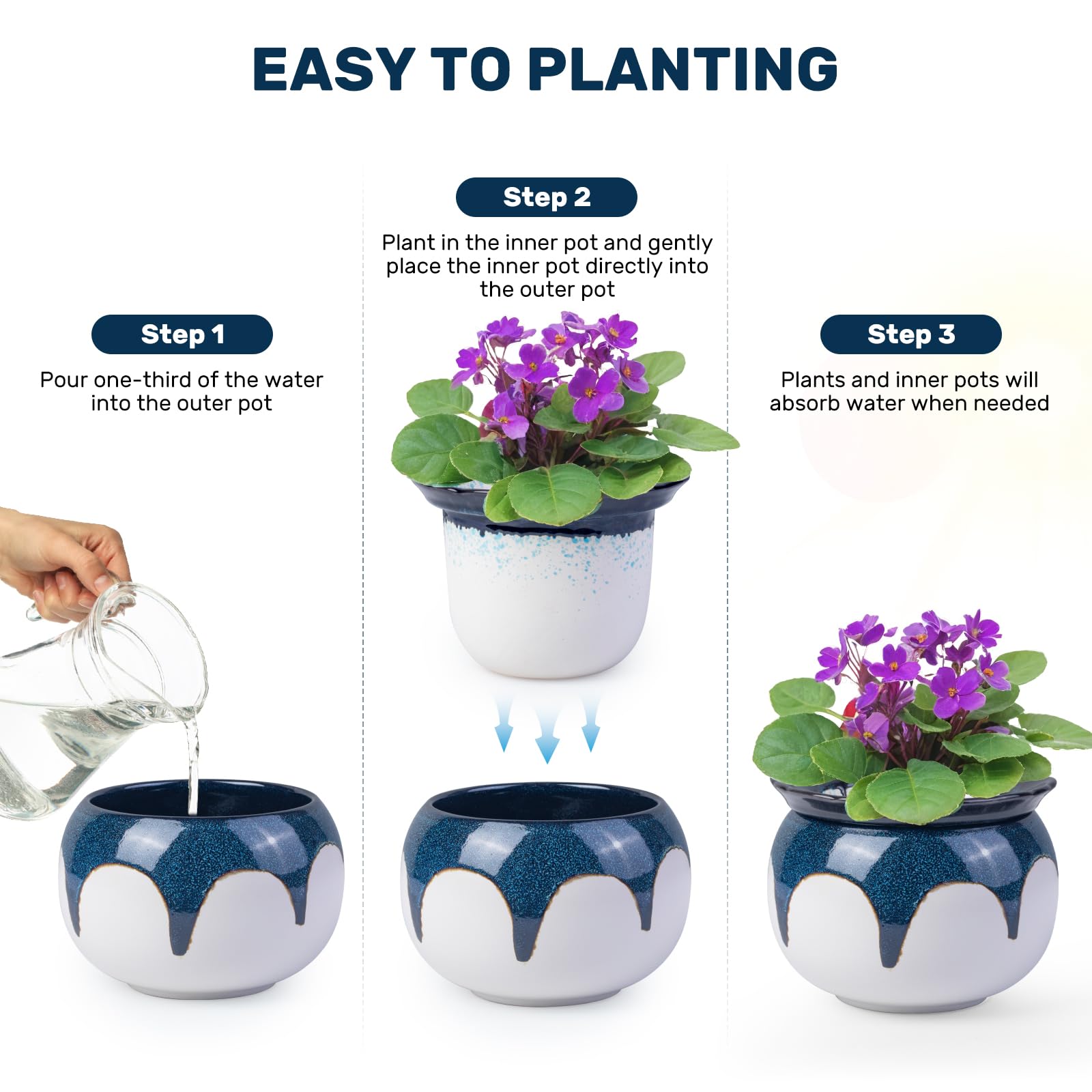 LITUDISO African violet compatible pot for violets and companions