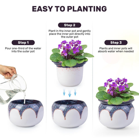 LITUDISO modern decor pot suitable for African violets and succulents.